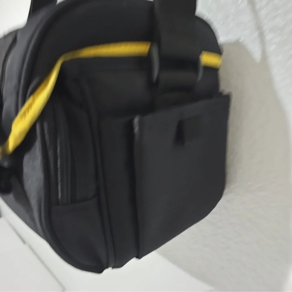 Nikon Camera Bag Adjustable Shoulder Strap Black Yellow Trim